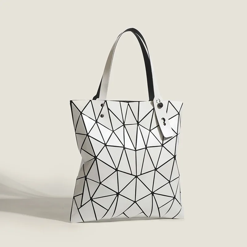 Bolso Tote Geométrico con Parches de Rombo, Nueva Tendencia de Verano 2026, Bolso de Mano Floral Versátil de Gran Capacidad, Bolso de Hombro para Compras