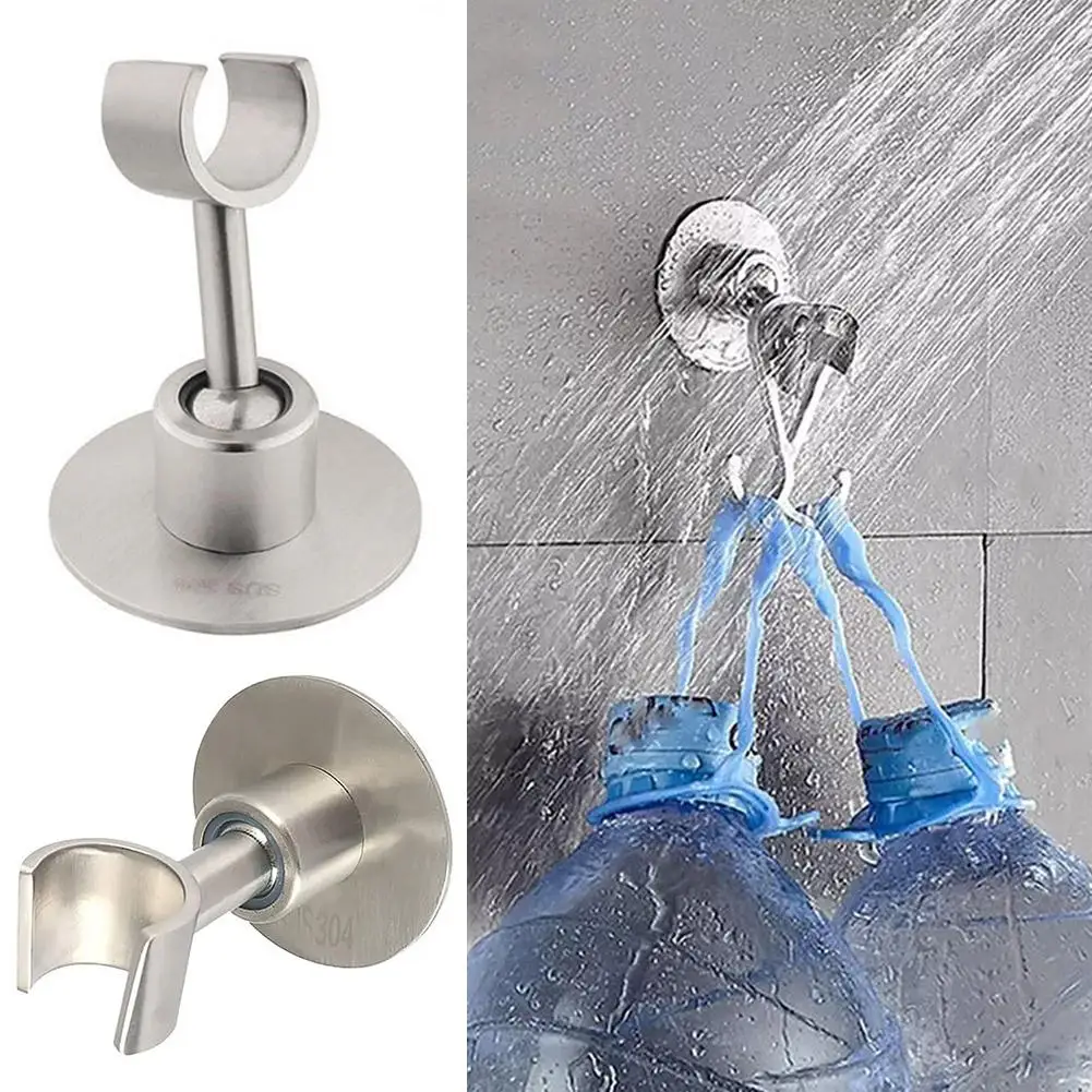 1pc Secure Shower Punch-free Bracket Anti-slip Punch-free Universal Shower Base Shower Wall-mounted Fixing Shelf I7h2