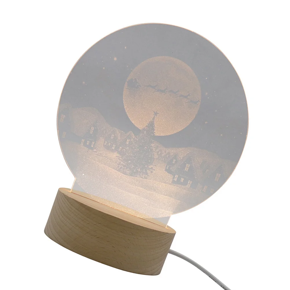 Świąteczna lampka nocna LED z motywem Świętego Mikołaja, dekoracyjna lampa festiwalowa na biurko, akrylowa lampka nocna w stylu bożonarodzeniowym, wytrzymała konstrukcja.