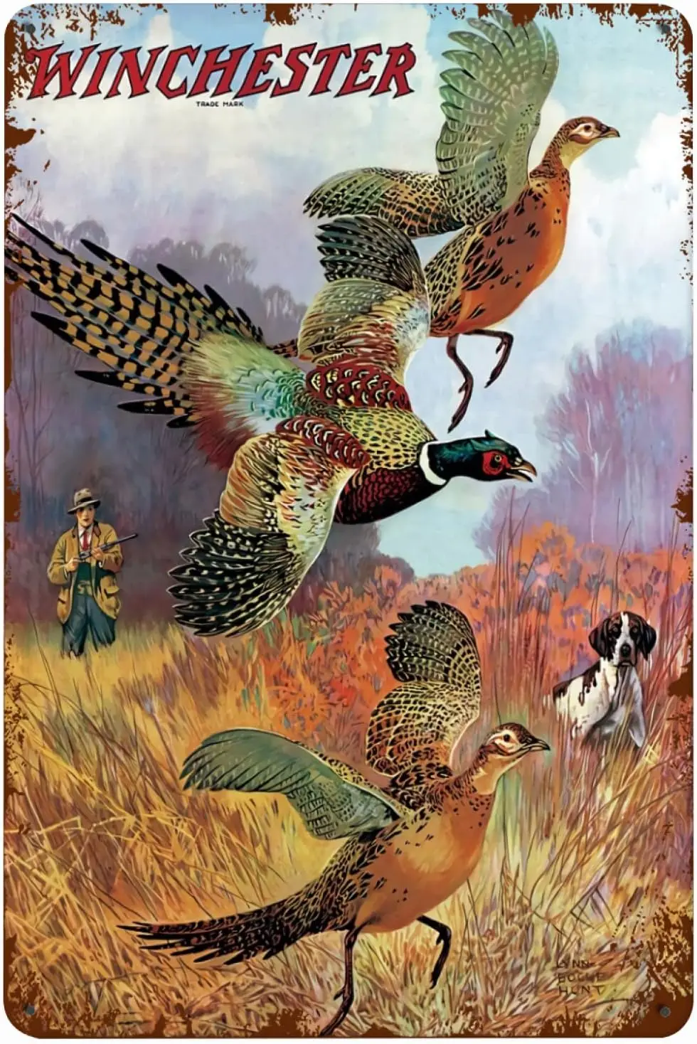 Hunting Pheasant Metal Signs Vintage Western Wall Decor for Home Kitchen Bar Patio Room Garage Retro Tin Poster Plaque 12