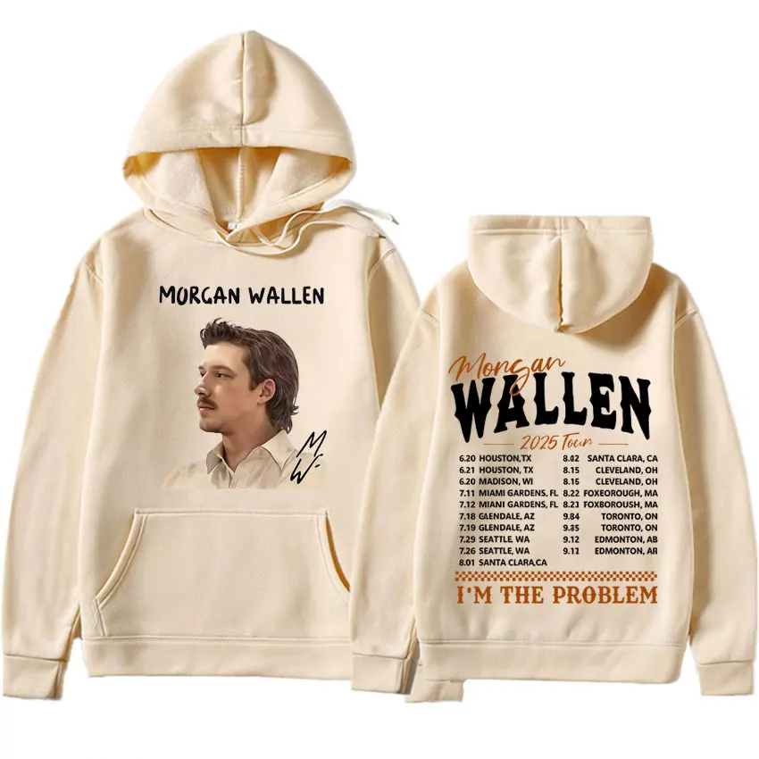 Rapper Morgan Wallen Country Music Pulôveres Eu sou o problema Pop Gráfico 2025 Moletom com capuz Hipster Masculino Mulher Moletom casual Unissex