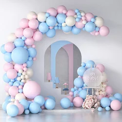 104 pcs Blue Pink Balloon Garland Arch Kit Birthday Party Decorations Kids Birthday Foil White Balloon Wedding Decor Baby Shower