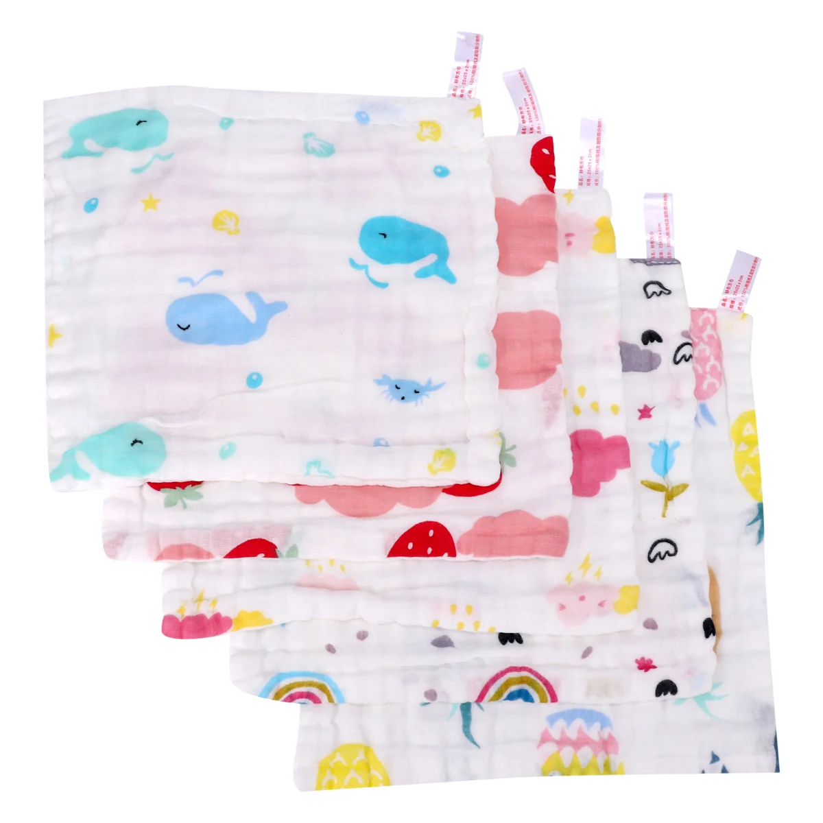 Face Towel Kids Washcloth Baby Handkerchief 6-layer Cotton Bib Towels Washcloths