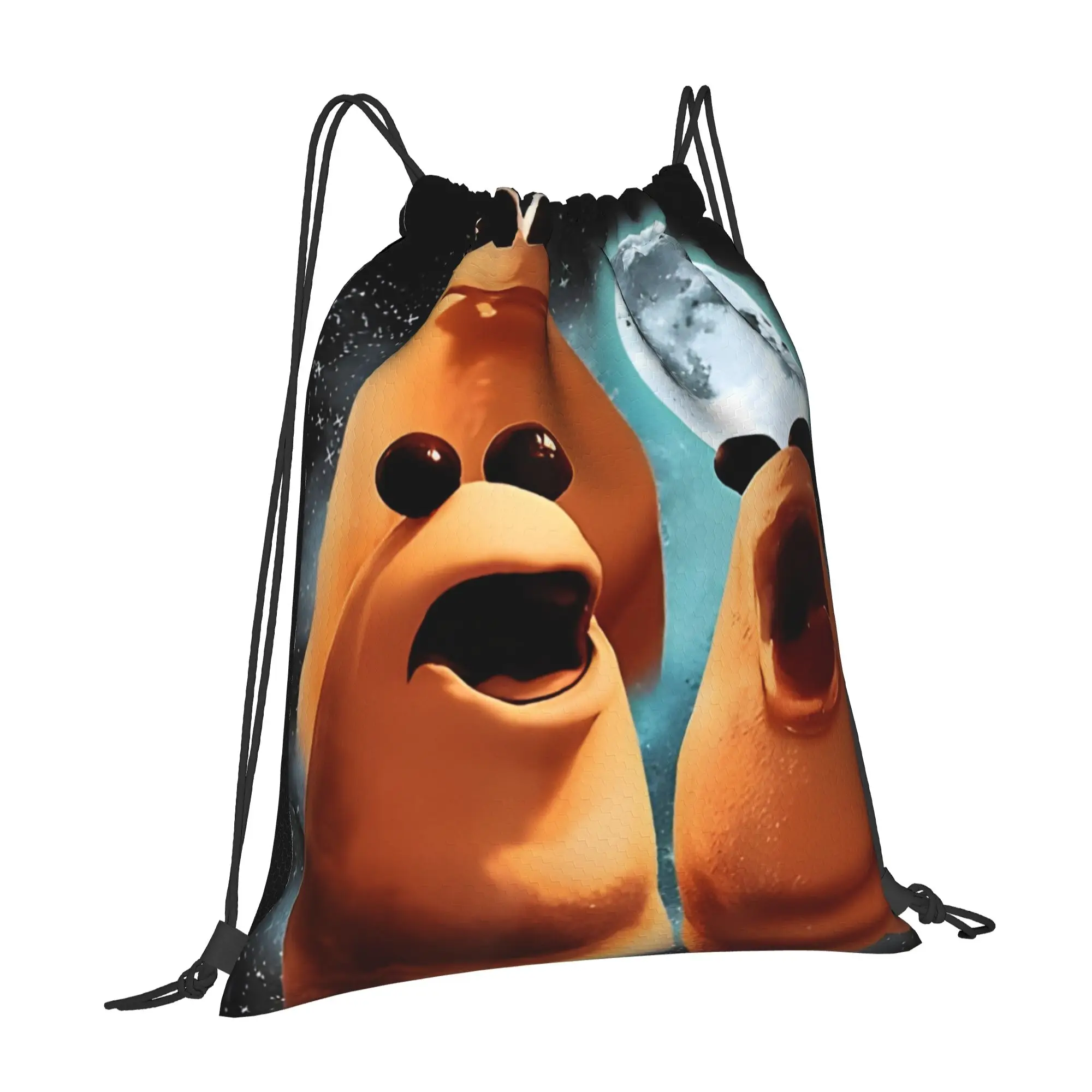 Marcus The Worm  Worm  Style Multi-function Pocket Men Women Storage Backpack Teenager Travel Bag Print Drawstring Bags
