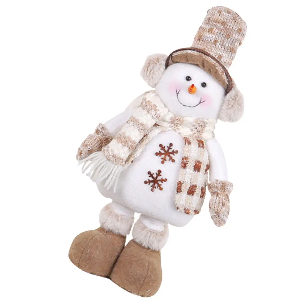 

Christmas Stuffed Snowman Ornament Unique Warm Xmas Desktop Decoration Christmas Scene Prop Party Supplies