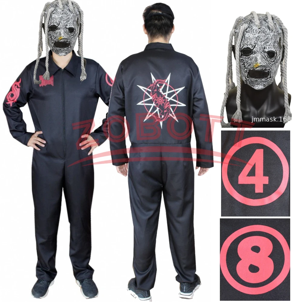 Spiel Slipknot Nr. 4 8 Cosplay Kostüm Overall Makk Männer maskless Performance Kostüm Halloween Cosplay Performance Terror Kostüm