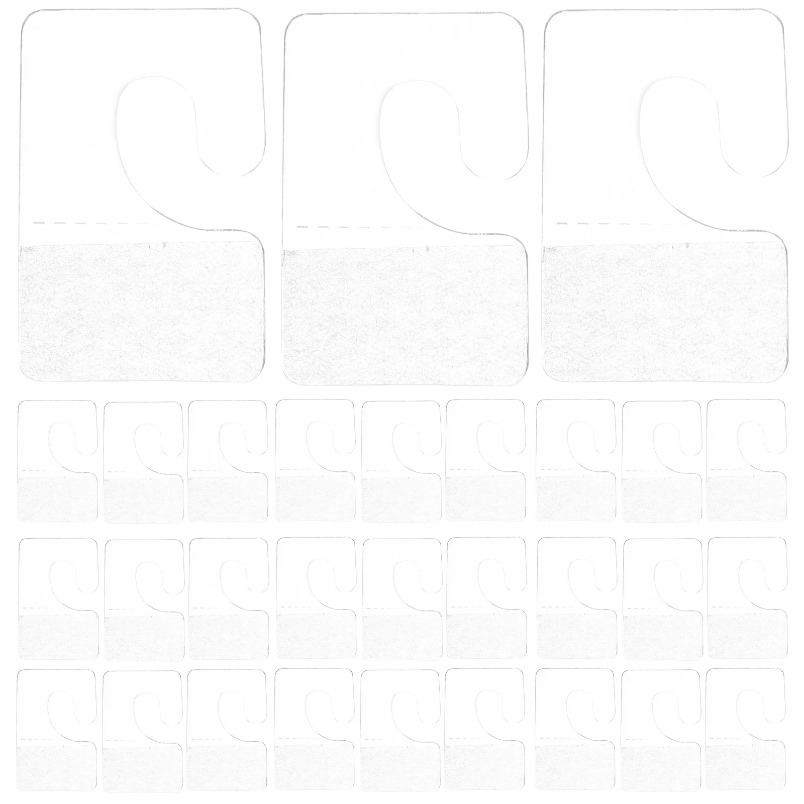 

200Pcs Transparent Self-Adhesive G-Shaped Plastic Hooks Clear Hanging Tabs for Retail Tags Store Display Organizer