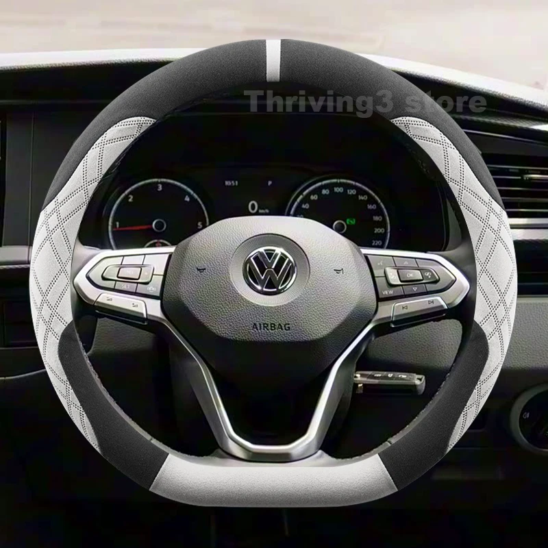 

Suede Warm Car Steering Wheel Cover For Volkswagen Transporter T7 T6 2021-2024 Winter Heating Covers For Covers Auto Accessories