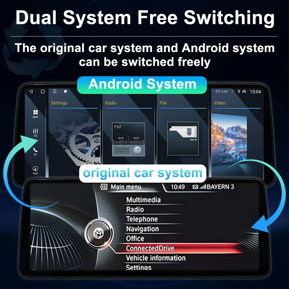 Android 16 Kabelloses Carplay Autoradio Multimedia-Player für BMW 5er F10 F11 2010 - 2017 CIC NBT System QLED Bildschirm GPS WLAN – Detail 8