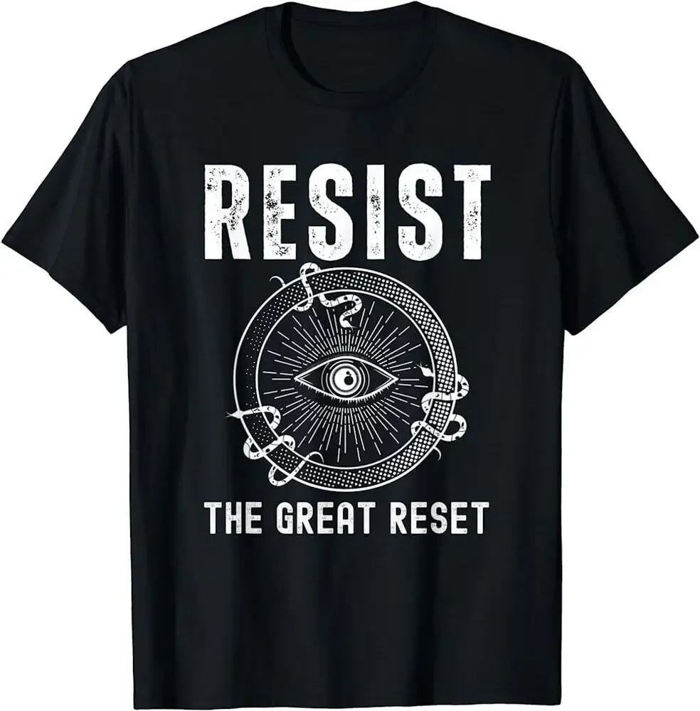 Russian Dark Resist The Great Reset Conservative T-Shirt For Men Clothing Women Short Sleeve Tees High Quality 100%Cotton