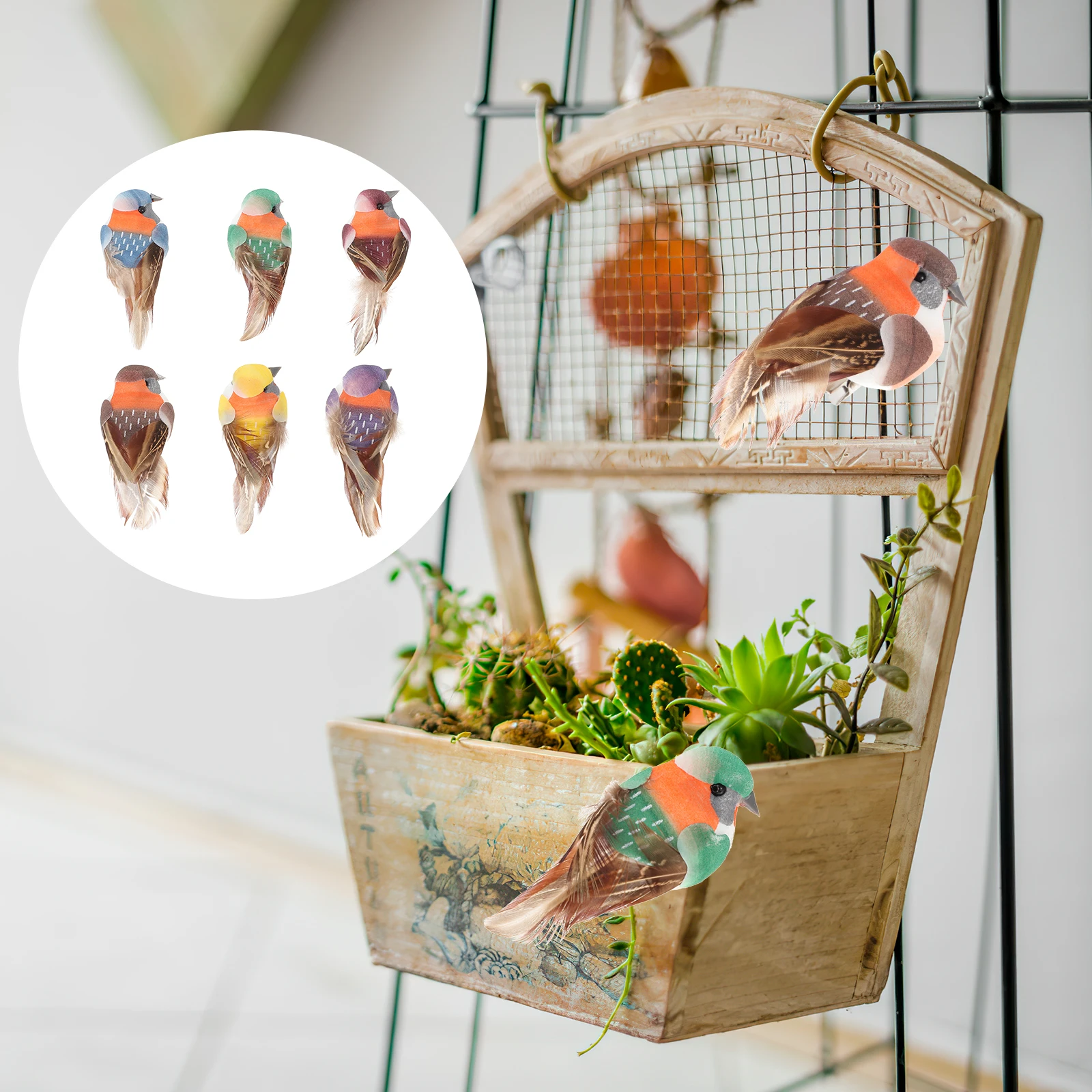 

12PCS Artificial Bird Decoration Simulation Hummingbird Model Mini Lawn Desktop nament Gifts Realistic Detailed