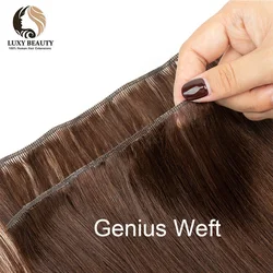 Virgin Invisible Genius Weft Human Hair Extensions Sewing In 12-20 inches Hair Weave Natural Straight Brazilian Hair Bundles