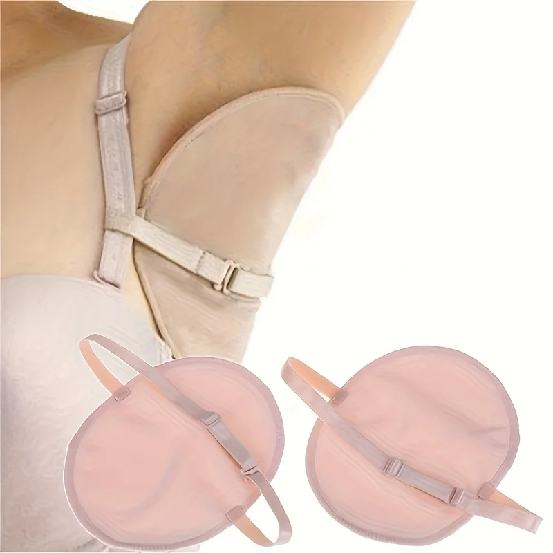 

4pcs(2Pairs) of Underarm Sweat Pads, Reusable Washable Sweat-absorbing Chest Pads, with Shoulder Straps