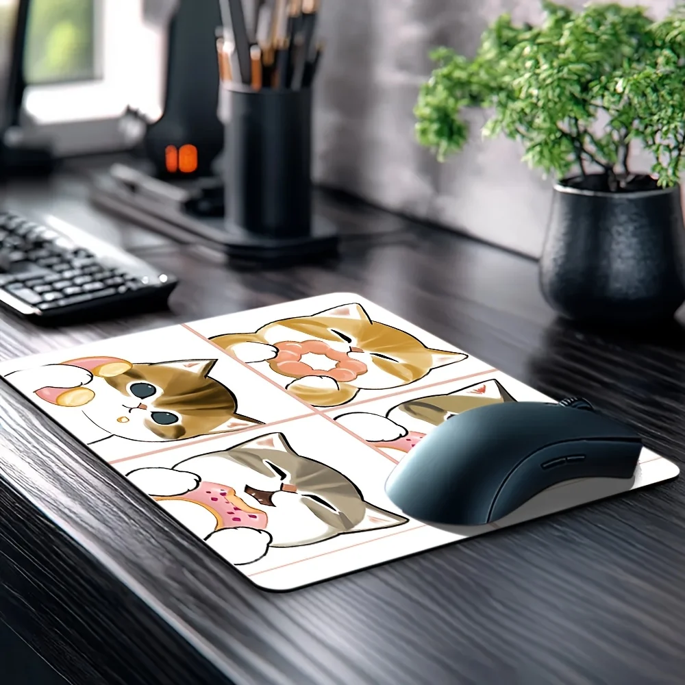 Cute cartoon shark cat pattern mouse pad square rubber table mat small portable durable desktop pads Pc accessorys decoration