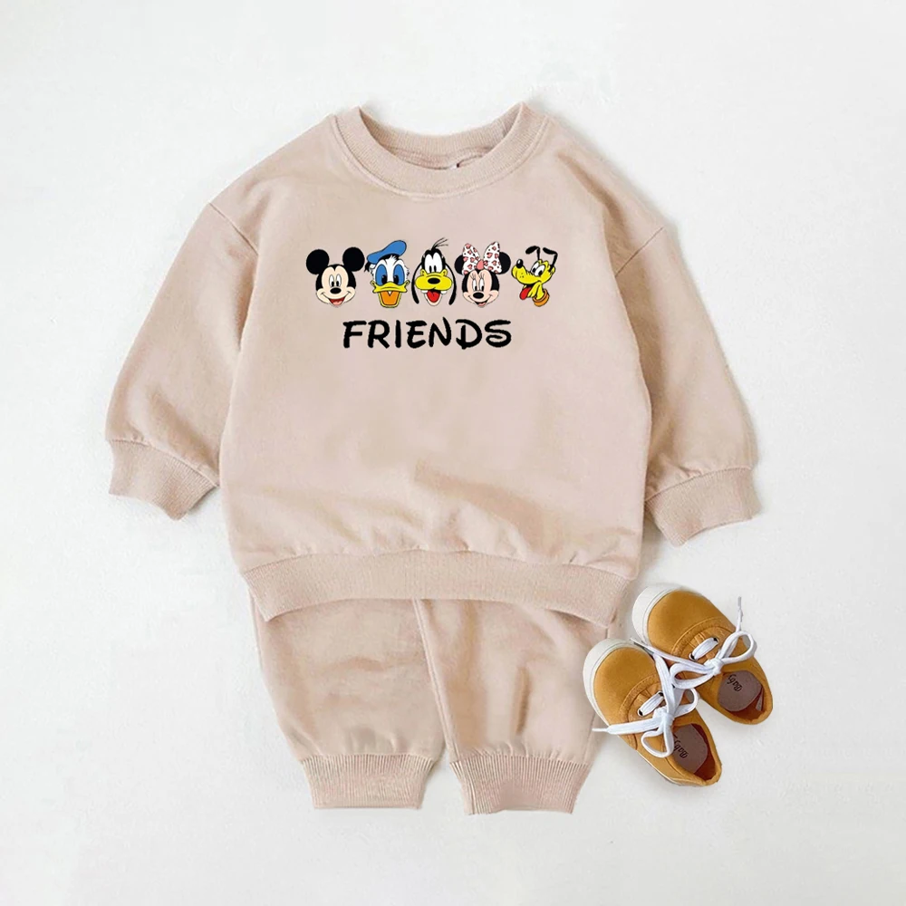 Baby Boy Clothes Set Toddler Kids Clothes Cute Mickey & Minnie 2pcs Sweatshirts + Jogger Pant 0-4Yrs Baby Girl Tracksuit Outfits