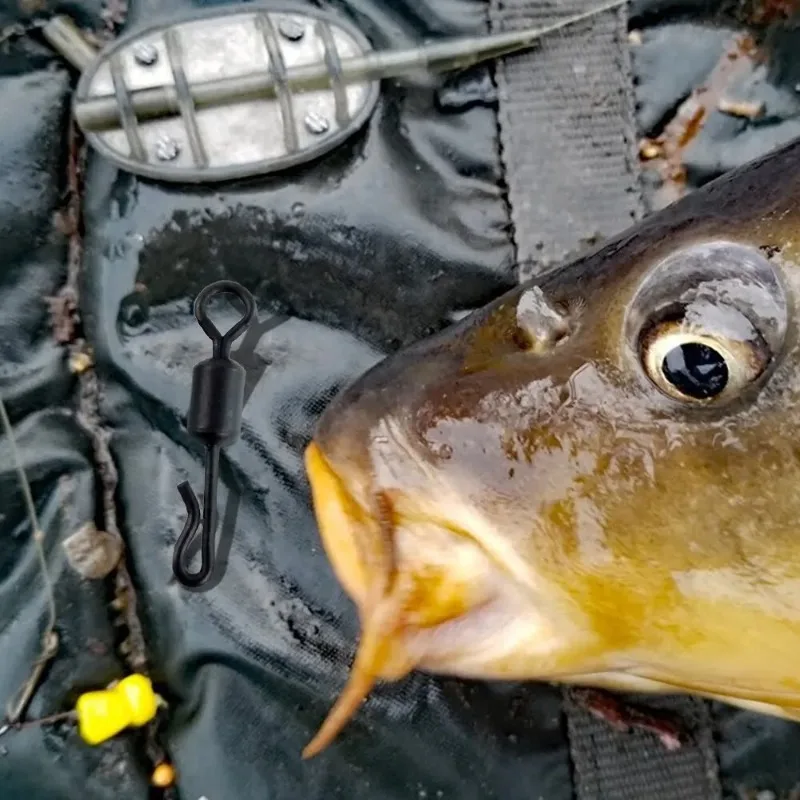 HIRISI 잉어 낚시 스위블 퀵 체인지 매트 블랙 잉어 낚시 장비 낚시 터미널 태클 팩 20개