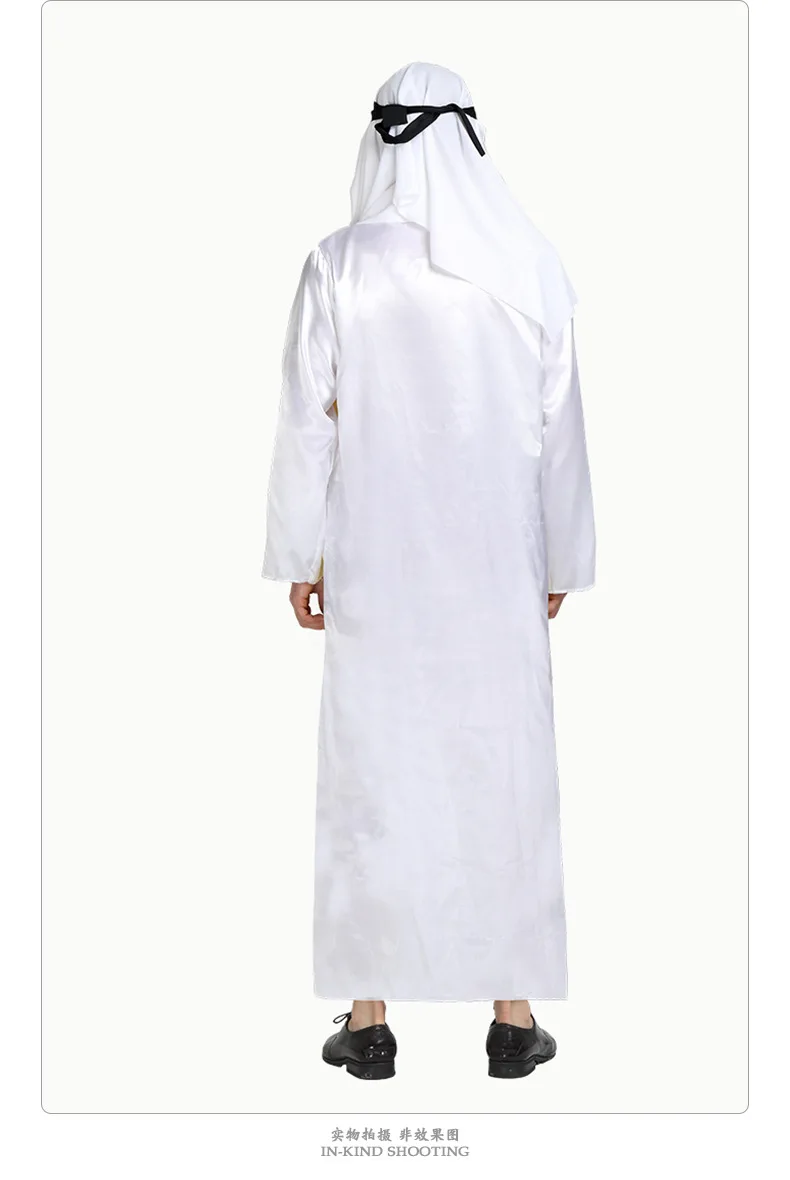 Middle East Adult Men Women Arabian Arab Sheikh White Robe Headscarf Halloween Costume Cosplay