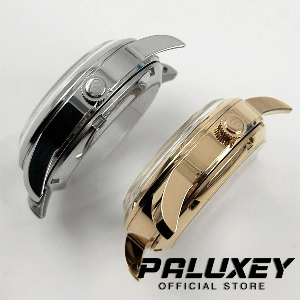 33mm Cocktail Watch Case Fit for NH38 NH35 Automatic Movement Arch Glass Transparent Backcover Steel Silver Case Suit 29mm Dial