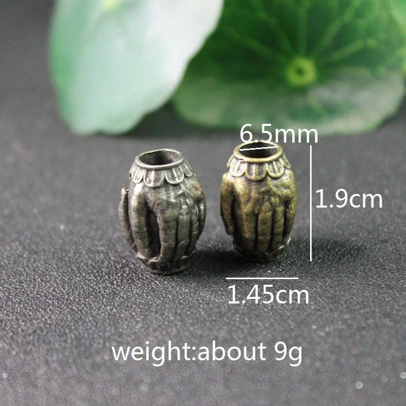 7mm Hole Fatherly Love Hand Brass Knife Beads DIY Paracord Lanyard Pendants Jewelry Accessories EDC Outdoor Umbrella Rope Charms