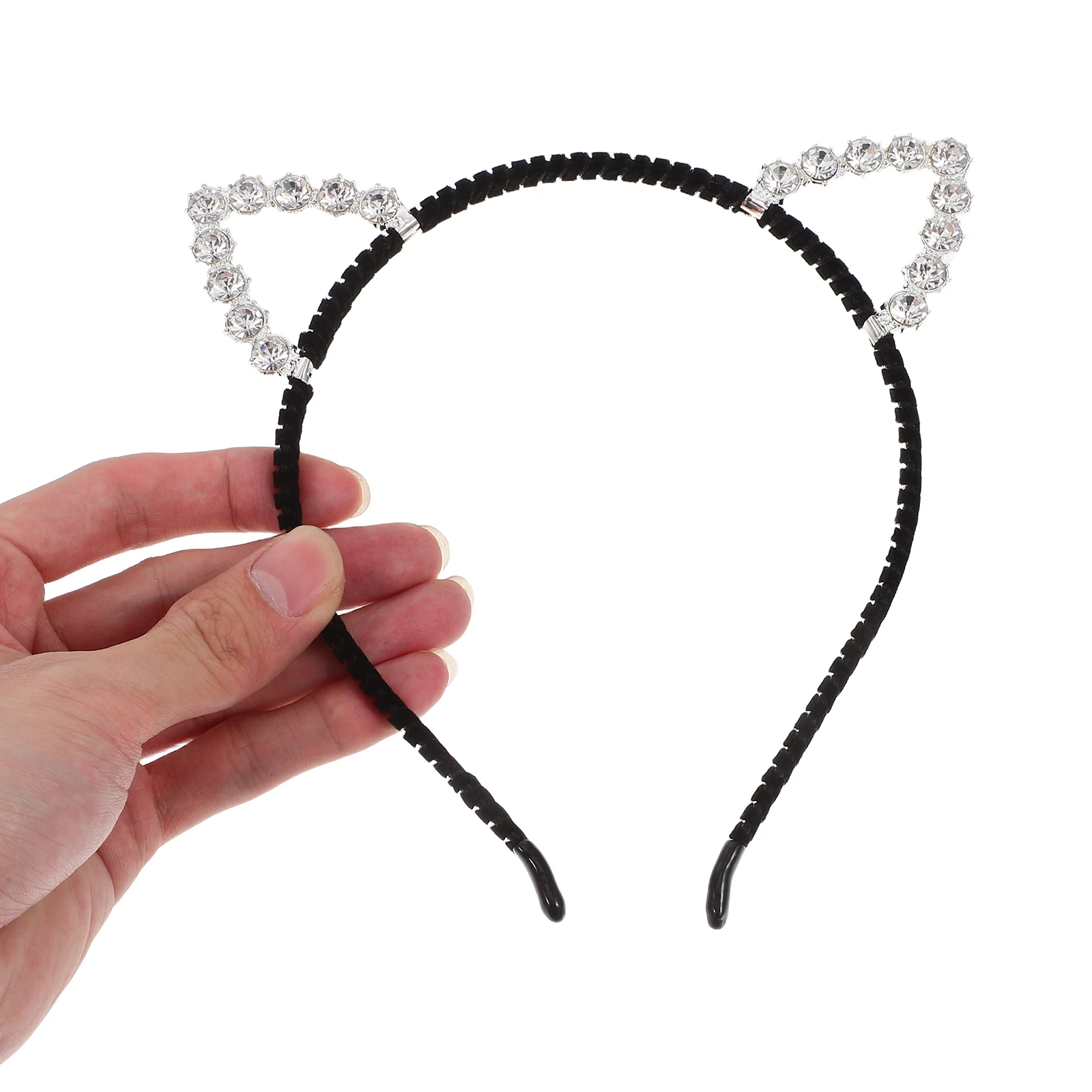 

5pcs Cat Ears Headband Rhinestone Hair Bands for Girls Shaped Ears Headdress Party Favors Birthday Club Halloween Christmas