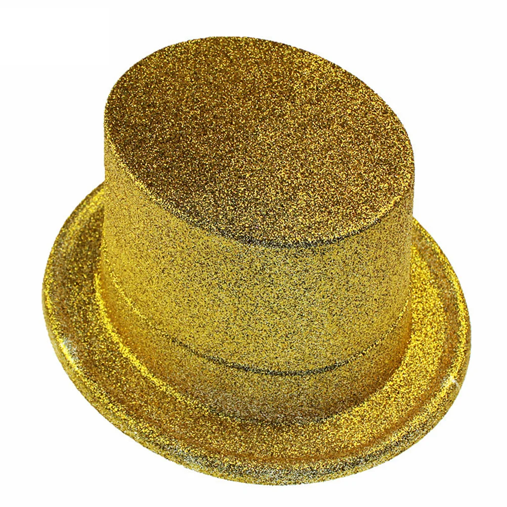 

2Pcs Jazz Magician Bowler Hats Glitter Derby Dress Up Halloween Costume Party Accessory Mystery Glitter Costume Hat