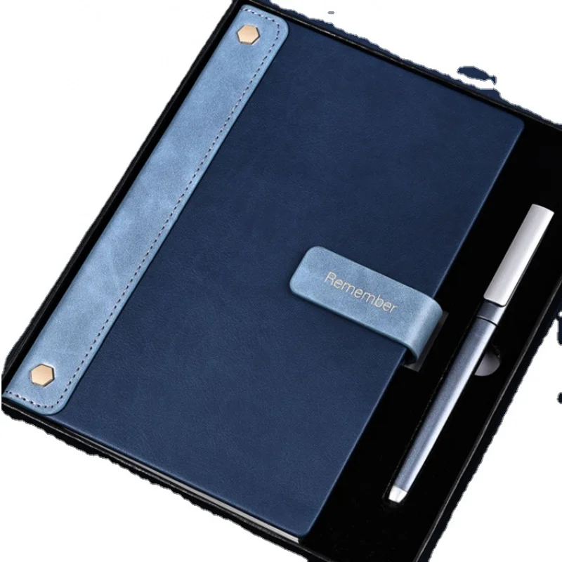 

2025customized. business custom size smooth PU leather hardcover notebook and stylus pen set with magnetic busin