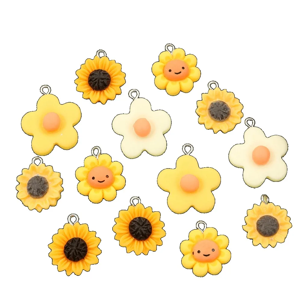 4/11/19pcs Orange Thanksgiving Color Flower Shaped Pendant,DIY BraceletNecklaceEarrings,Christmas Valentine's DayGiftAccessories
