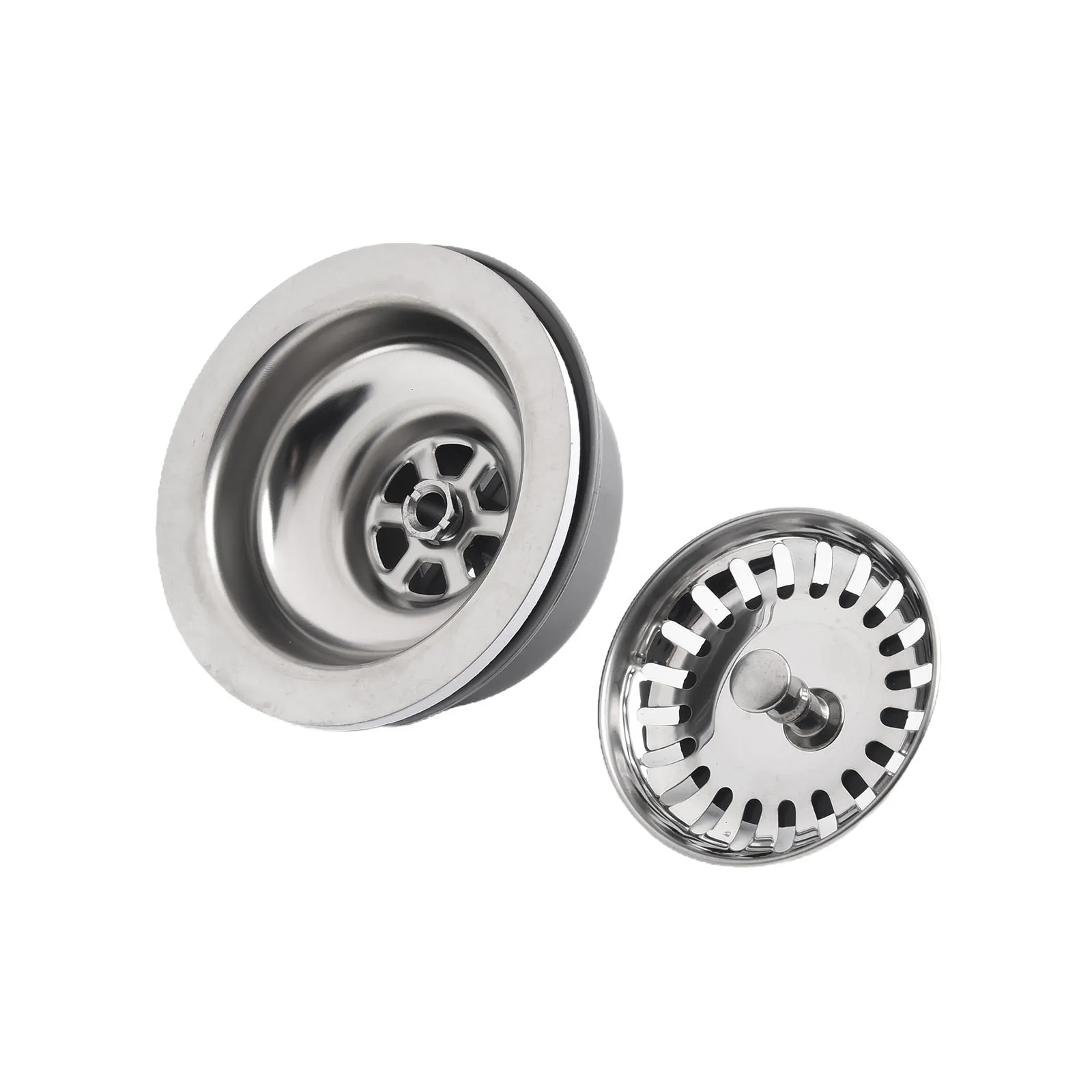 1pc 110mm Stainless Steel Sink Drain Strainer Kitchen Fixtures Basin Trap Drainage Kitchen Bathroom Faucet Drainage Accessories