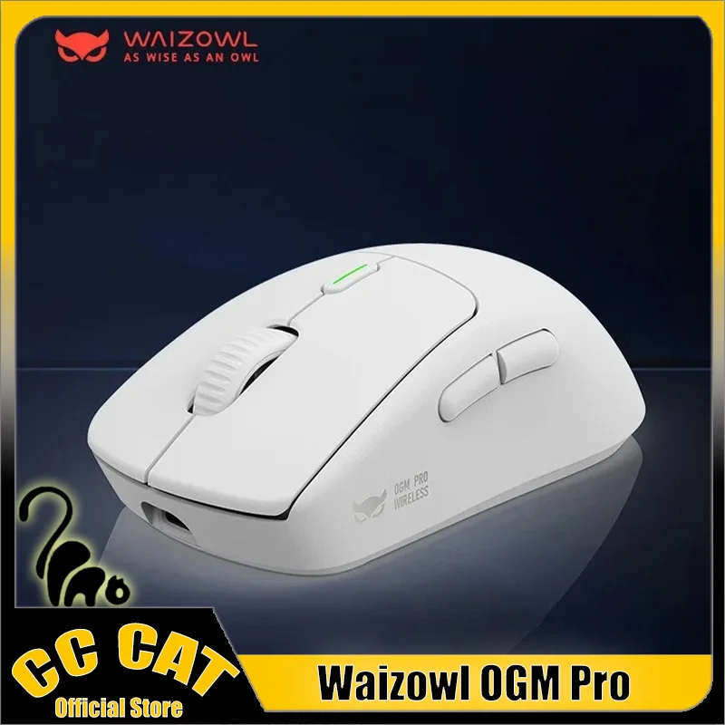 

Мышь Waizowl Ogm Pro Bluetooth Беспроводная 2,4 г Проводная 3-режимная игровая мышь Paw3395 Киберспортивная мышь Голубая мышь на заказ для компьютера ПК Подарок