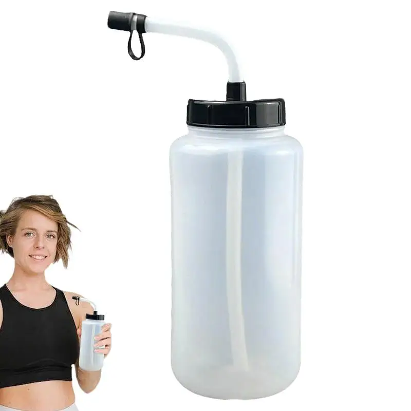 1000ML sports Hockey Water Bottle with Straw Leak Proof Portable Large Capacity Leak Proof Sports Bottle Football Sports ﻿