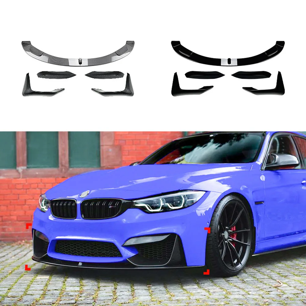 

Front Lip Splitter Spoiler Side Lower Splitters Body Kit For BMW 3 Series M3 4 Series M4 F80 F81 F82 F83 2015-2020