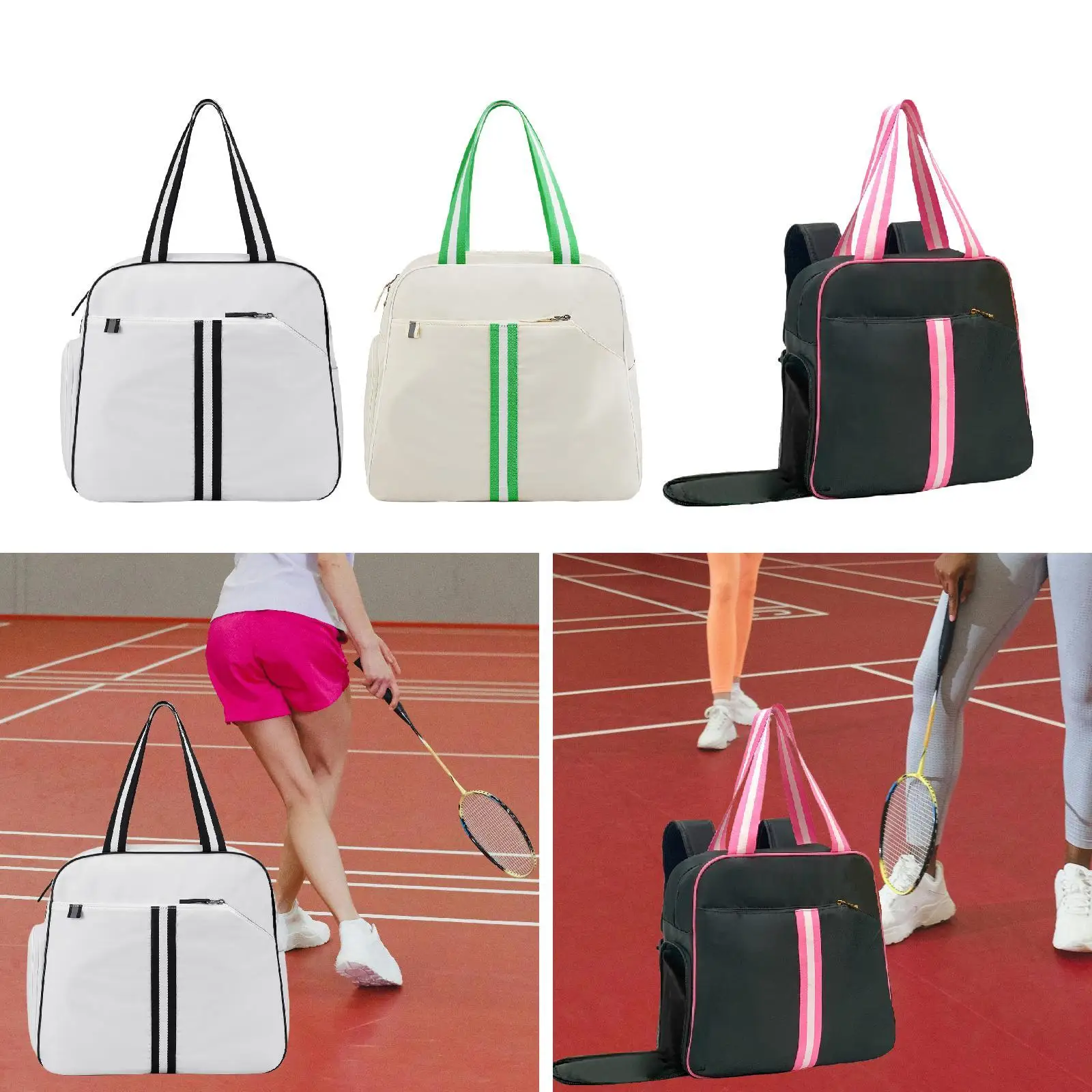 Pickleball Bag with Shoe Compartment Badminton Racquet for Women/Men Handbag Waterproof Sports Carry Bag