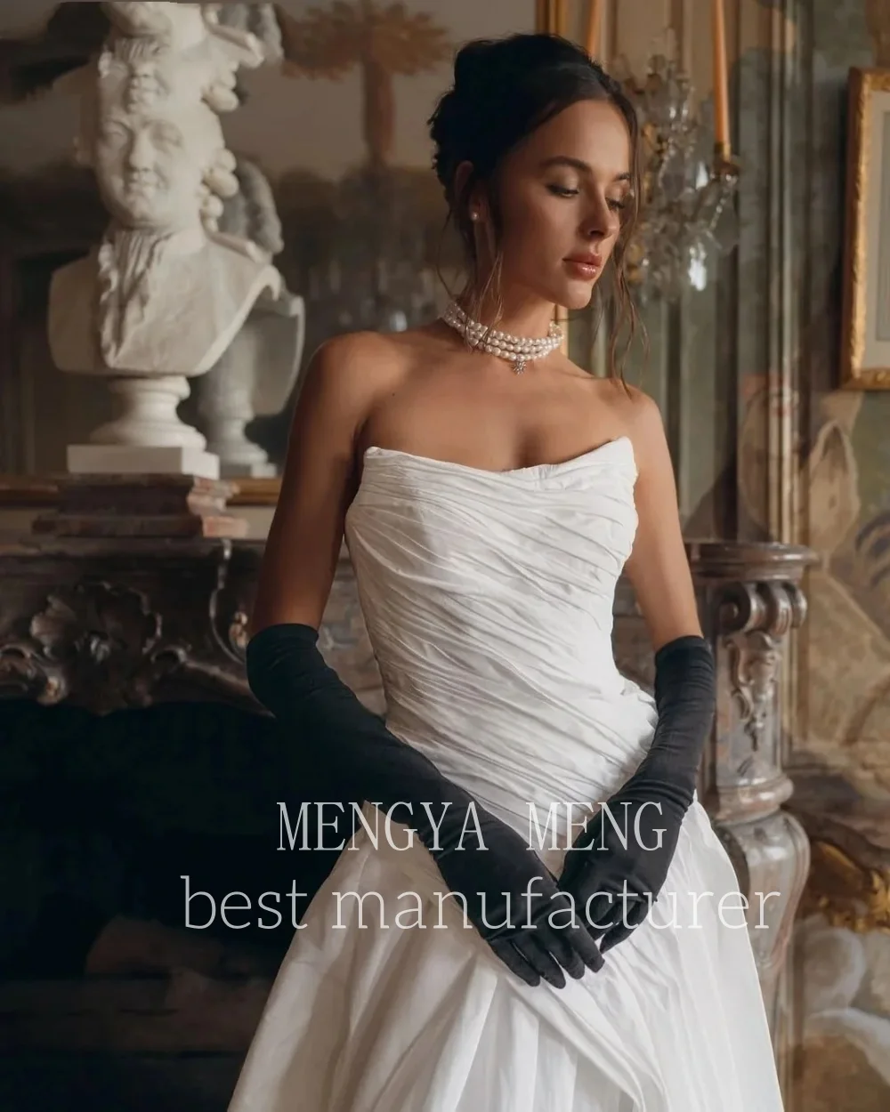 ZHUISHU Edle Grand Einfache Liebsten Satin Hochzeit Kleid Voller Rock Lange Brautkleid Angepasst Vestido De Novia Gericht Zug