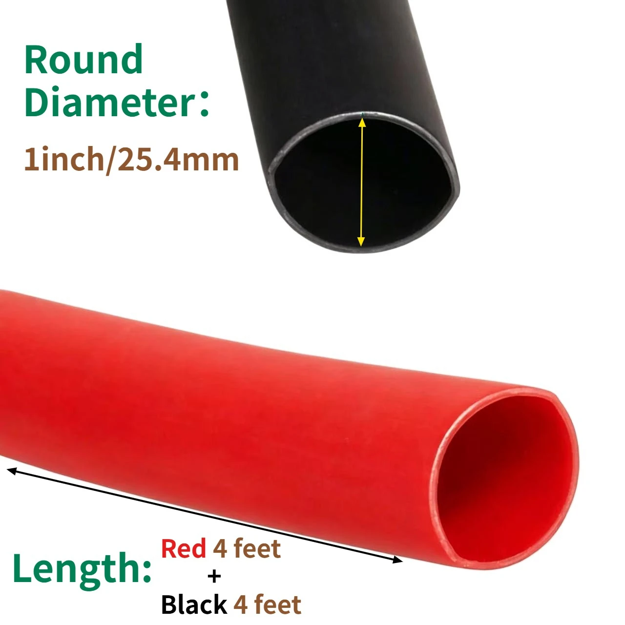 8ft/ 2.4m Length Heat Shrink Tubing Kit, 3:1 Heat Shrink, Large Marine Dual Wall Adhesive Shrinkable Wire Wrap Tube.