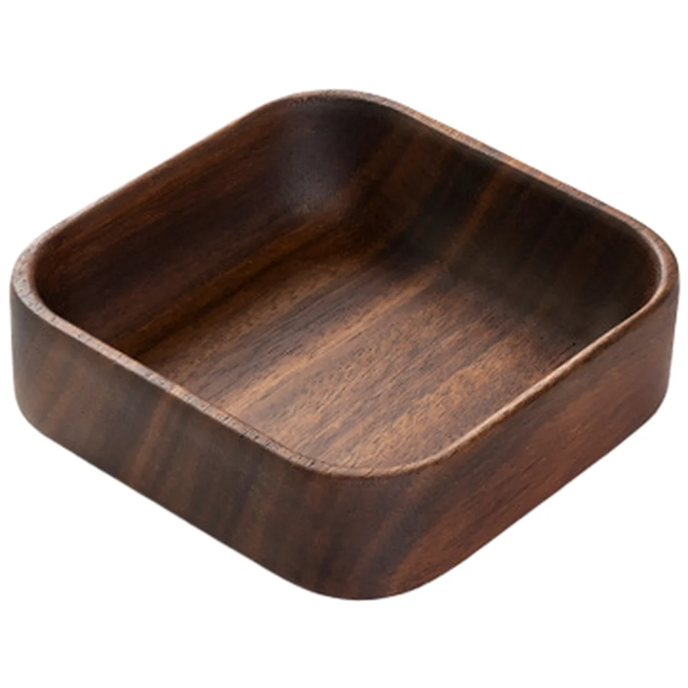Stackable Walnut Wood Salad Bowl Fruit Tray Solid Wooden Snack Dish For Home Dining Table Decorative Serving Plates