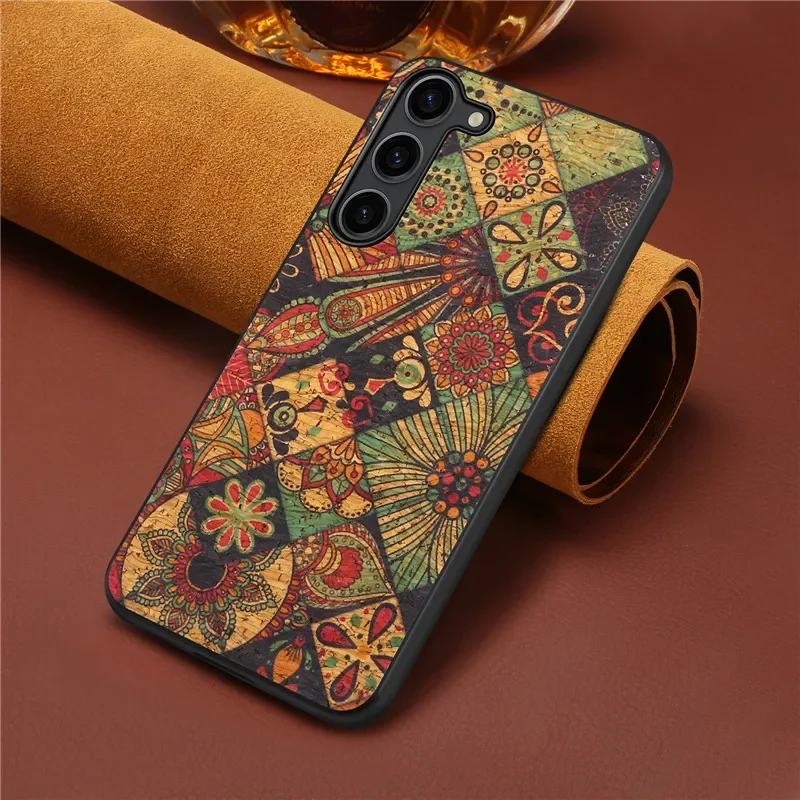 EUCAGR Blumenfigur PU-Leder Handyhülle für Samsung Galaxy A56 A36 A16 A55 A35 A25 A15 A05S A14 A24 A34 A54 A70 Rückseite