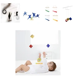 Montessori Mobile Set of 4 Baby Toys for Visual Experiences Early Childhood Education Game Munari/ Octahedron/ Gobbi/ Dancer