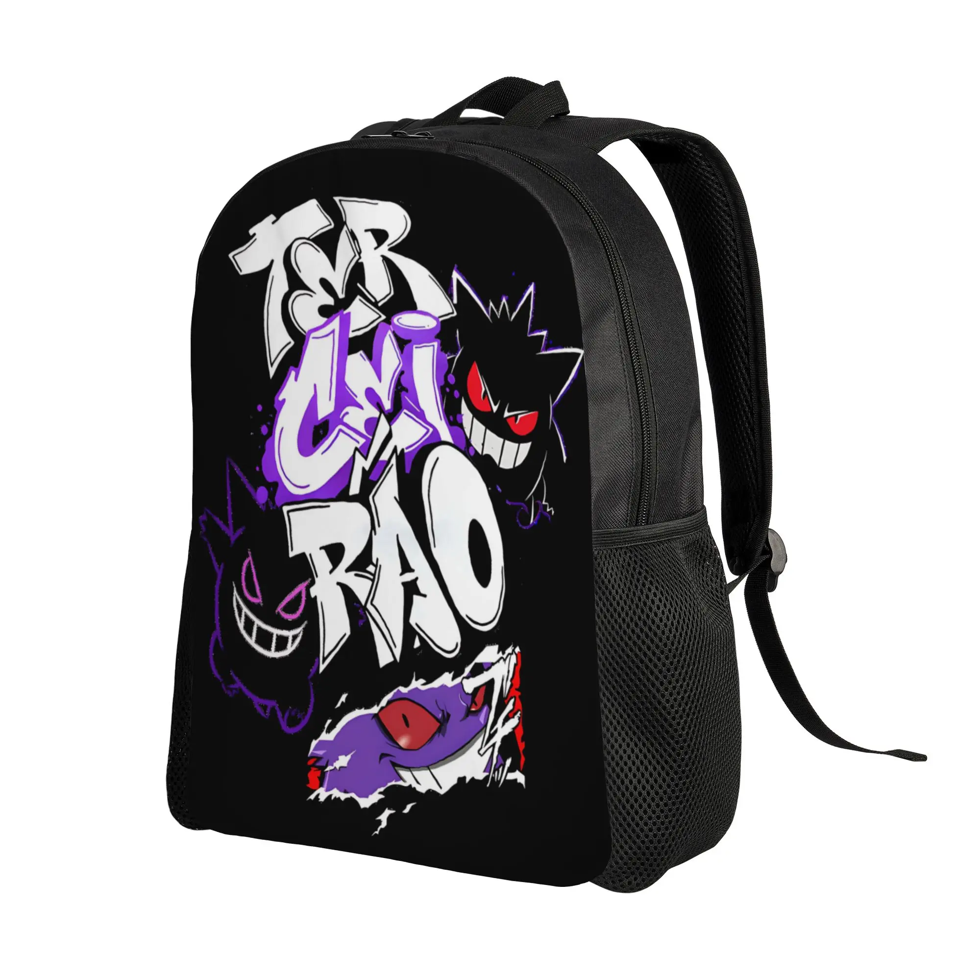 Fashion Backpacks Pokemon Backpack Daypack Gengar Ghost mochila Office Work Zipper Closure Rucksack