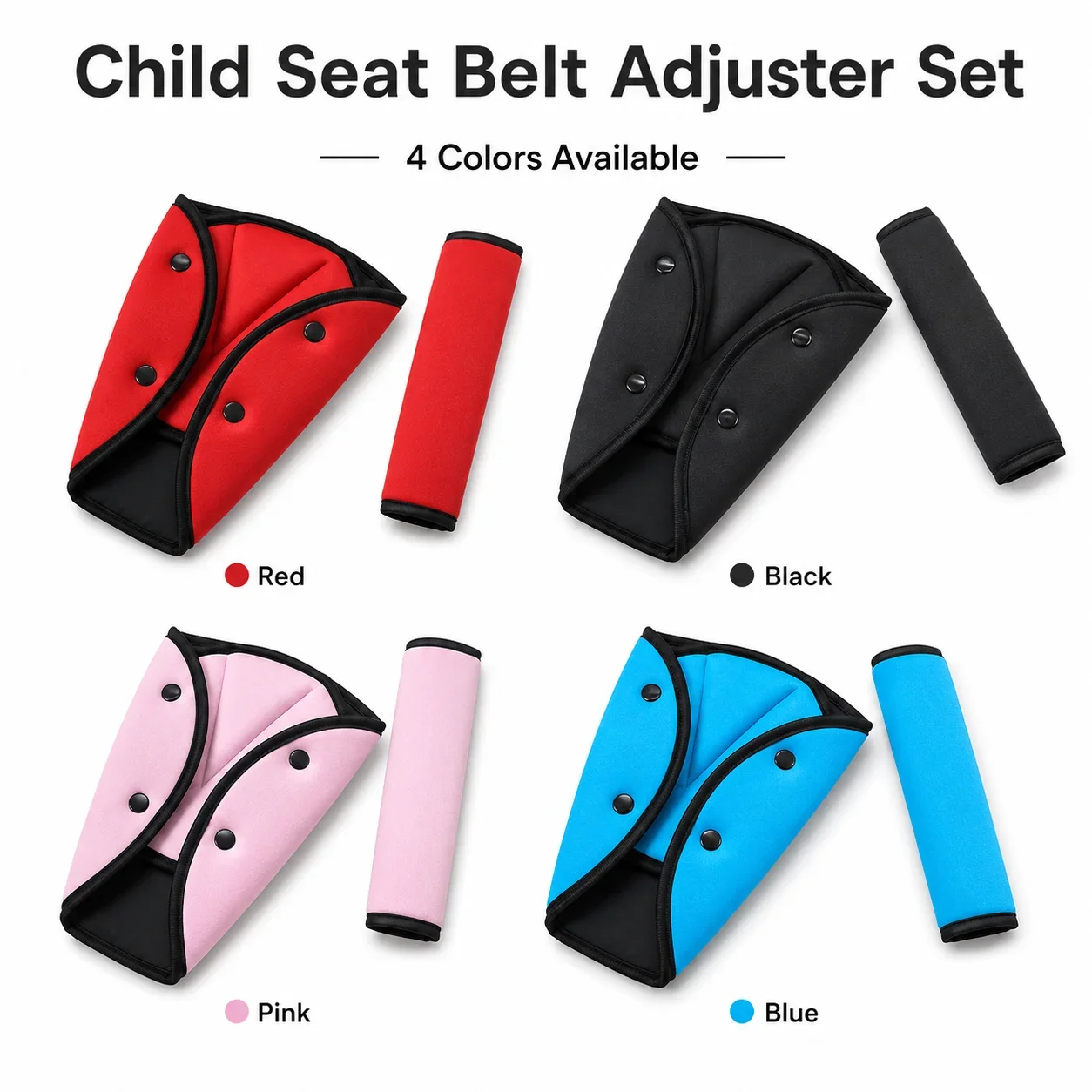 Car Children Seat Belt Triangle Fixator, Anti-Choke Adjustable Strap Positioner, Safety Belt Neck Protector Clip
