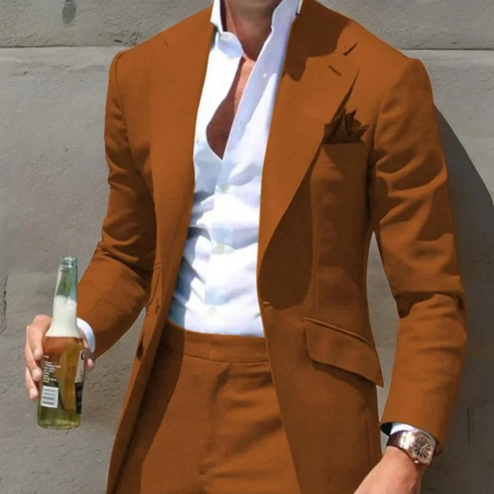 

Men's Boutique High-end Suit Two-piece Business Casual Office Wedding Banquet Social Dance Casual Suit (Jacket+Pants)