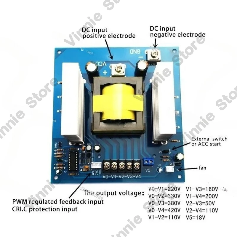 1000W DC12V/24V Inverter  High Frequency Module Board Current Boost Step-up Car Converter DC-AC