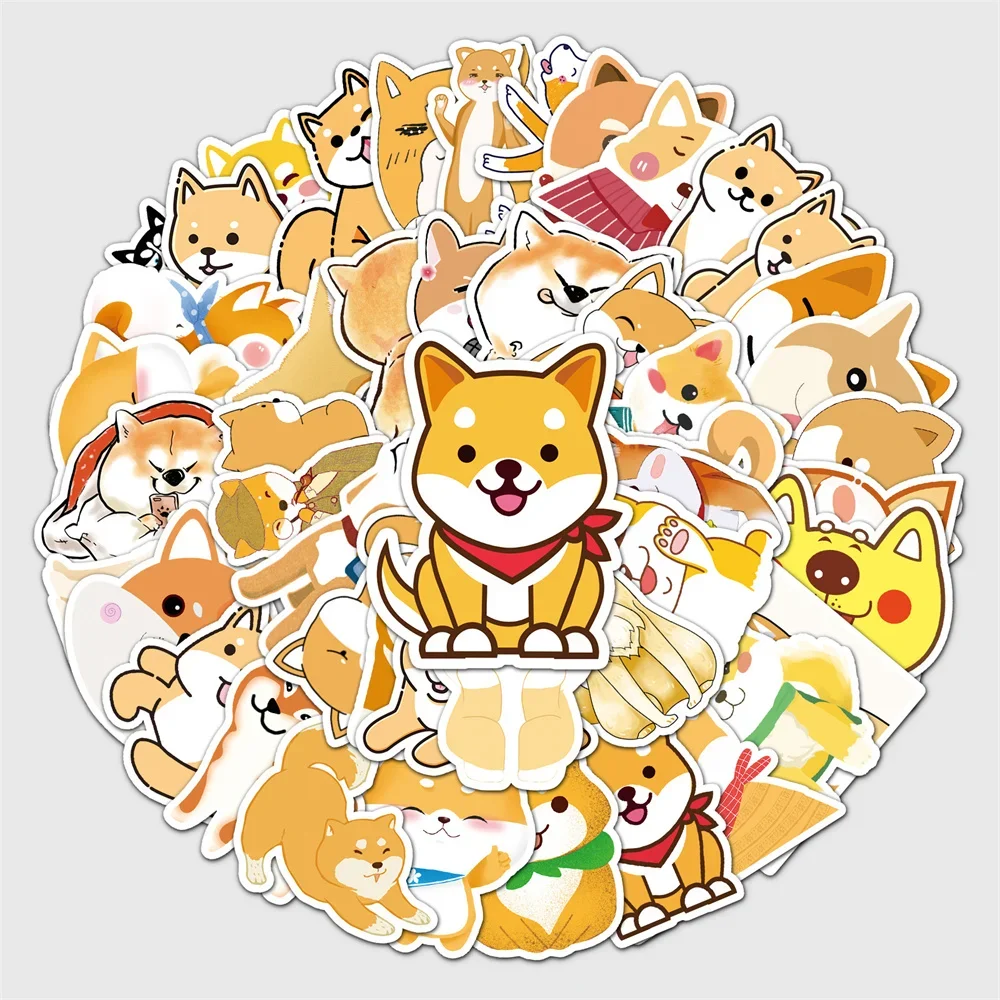 10/30/50 Pc Cute Cartoon Shiba Inu Personality Trend Refrigerator Decorative Sticker Water Cup Guitar Helmet Suitcase Wholesale