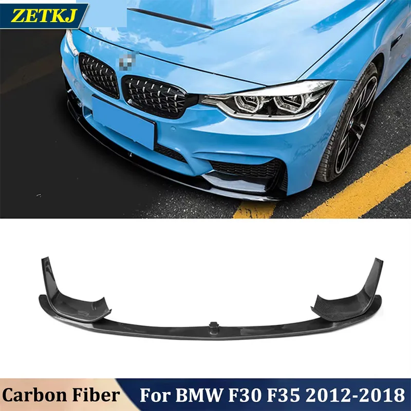 MP Style Real Carbon Fiber Car Front Lip Protector Bumper Lip Shin Shovel Head Modification For BMW 3 Series F30 F35 2012-2018