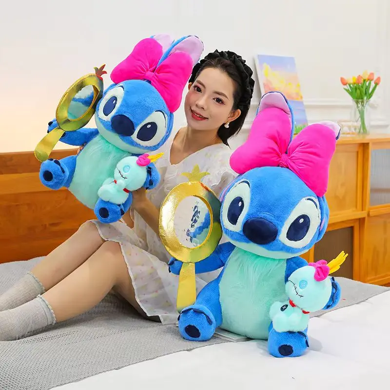 

Stitch 45/60cm Plush Doll Toy Disney Creative Magic Mirror Xiaojin Children Learn To Play With Accompany Ornaments Holiday Gifts
