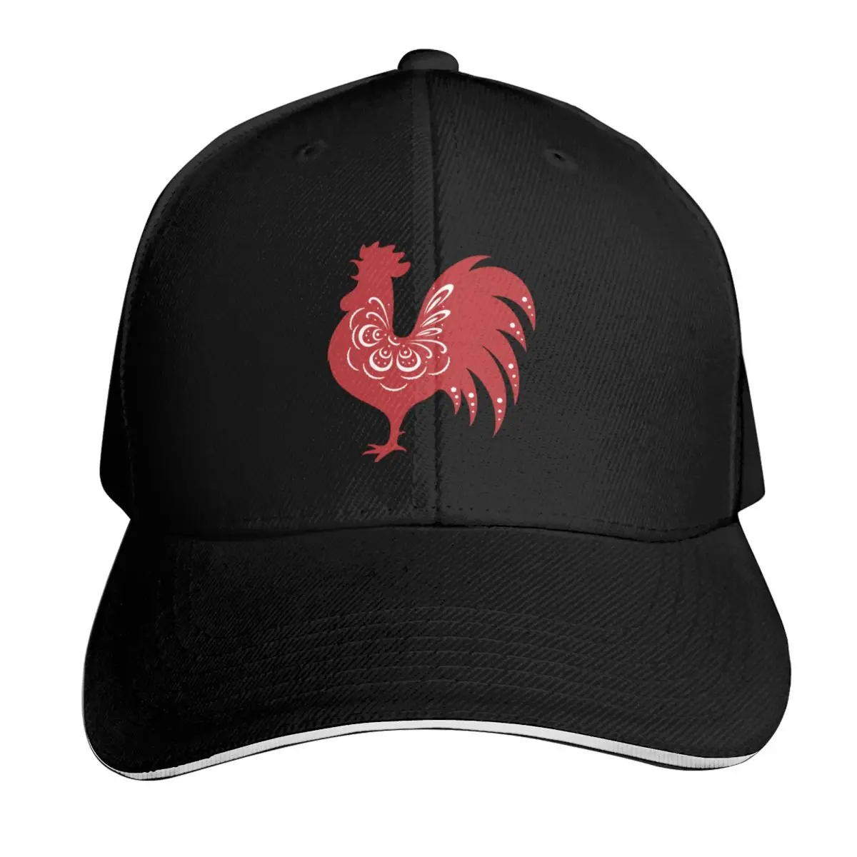 Red rooster icon art Baseball Cap Low Profile Unstructured Unisex for Men Women Outdoor Golf Running Hiking