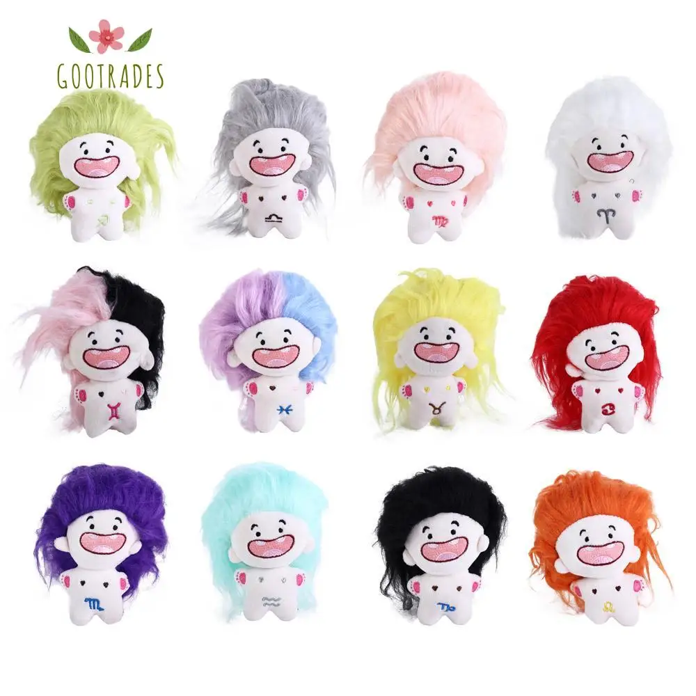 Teeth Doll Funny Plush Doll Toys Toothless Dolls Keyring 12 Constellations Diy Hairstyle Baby Toothless Cotton Plush Doll