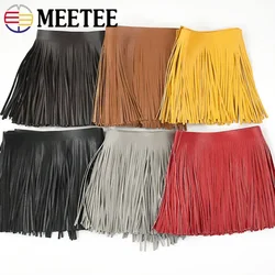 1Meter Meetee 10-30cmX5mm PU Leather Tassel Fringe Trim Decor Lace Ribbon DIY Jacket Skirt Clothes Fabric Sewing Accessories