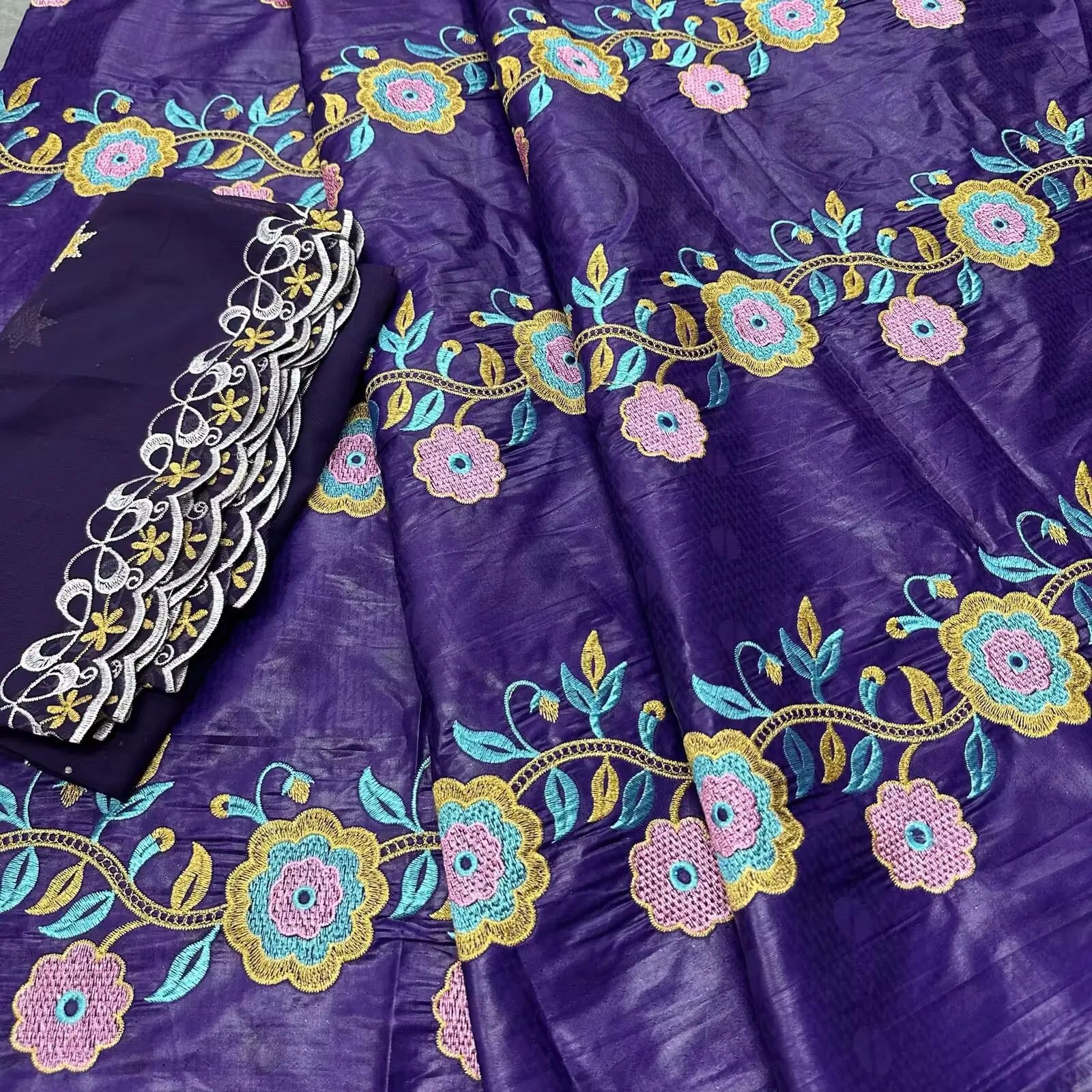 New 5+2 Yards 100% Cotton African Jacquard Basin Dress Fabric High Quality Soft Touch Bazin Riche Perfume Damask Material 16A87