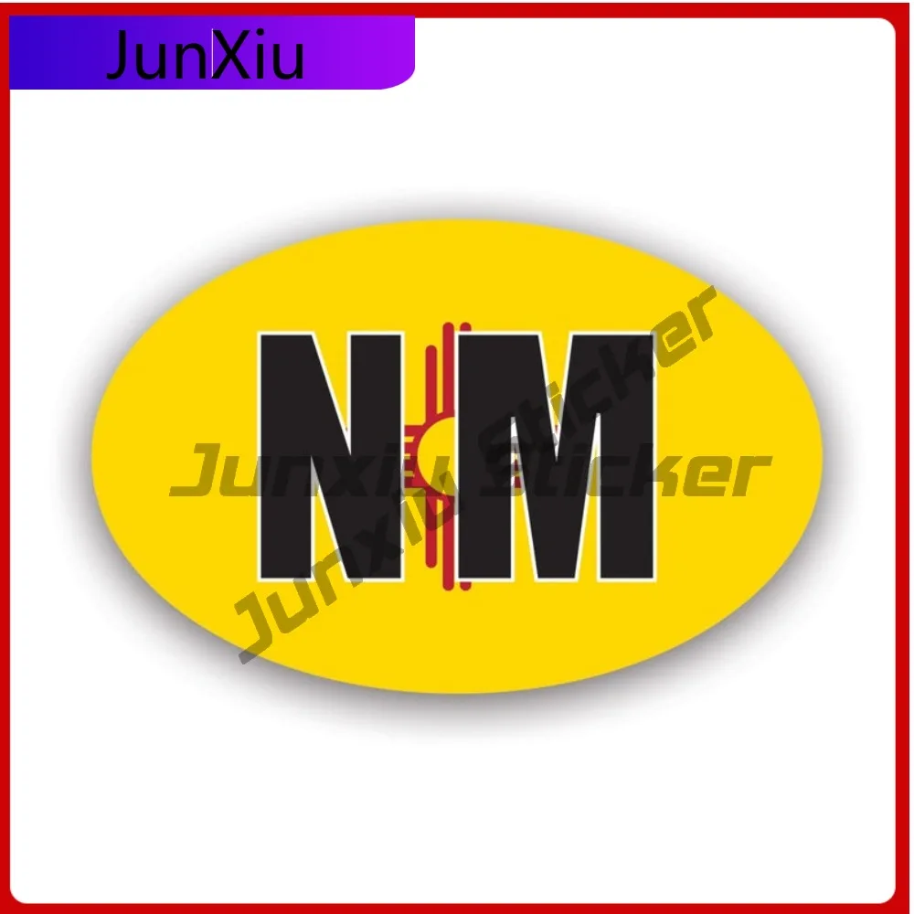 

Cool 3d New Mexico Flag Oval Sticker Uv Protected Decalsv2 Nm Euro Car Decal Anti Scratch No Fade Ideal For Helmet Bumper