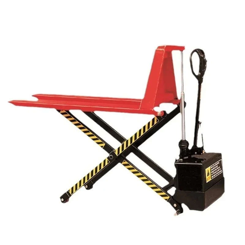 

Single cylinder high stroke handling hand pull shear forklift electric hydraulic high stroke lift truck